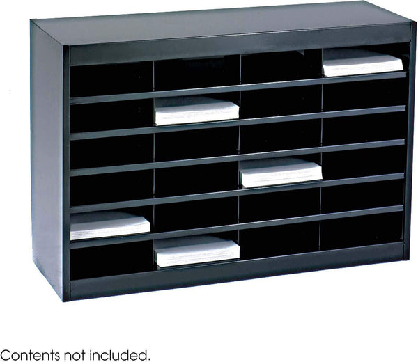 E-Z Stor® Literature Organizer 24 Letter-Size Compartments [9211] Safco Black Literature Organizer 9211BLR