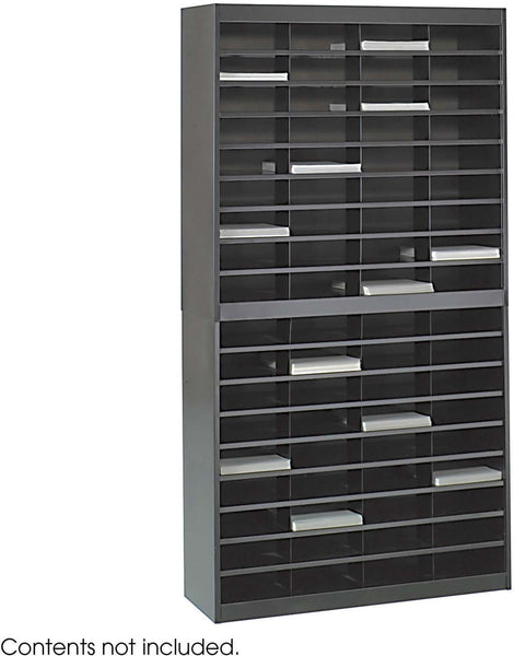 E-Z Stor® Literature Organizer 72 Letter-Size Compartments [9241] Safco Black Literature Organizer 9241BLR