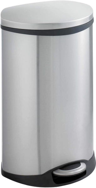 Ellipse Step-On Trash Can 12 1 / 2 Gallon Stainless Steel [9903SS] Safco Waste Receptacle 9903SS