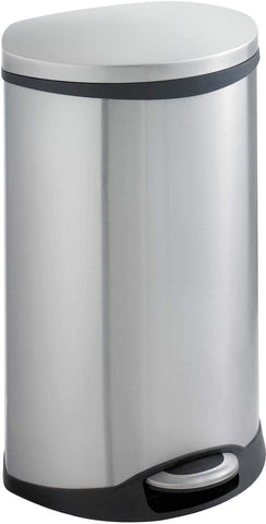 Ellipse Step-On Trash Can 12 1 / 2 Gallon Stainless Steel [9903SS] Safco Waste Receptacle 9903SS