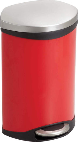 Ellipse Step-On Trash Can 3 Gallon [9901] Safco Red Waste Receptacle 9901RD
