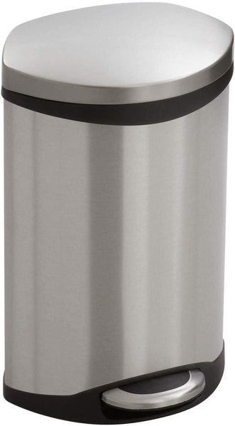 Ellipse Step-On Trash Can 3 Gallon [9901] Safco Stainless Steel Waste Receptacle 9901SS
