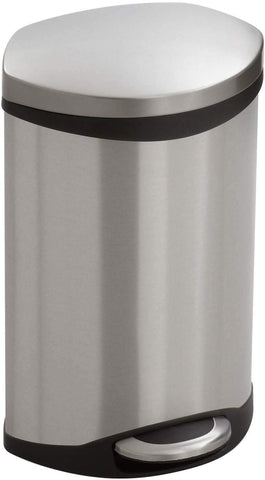 Ellipse Step-On Trash Can 3 Gallon [9901] Safco Stainless Steel Waste Receptacle 9901SS