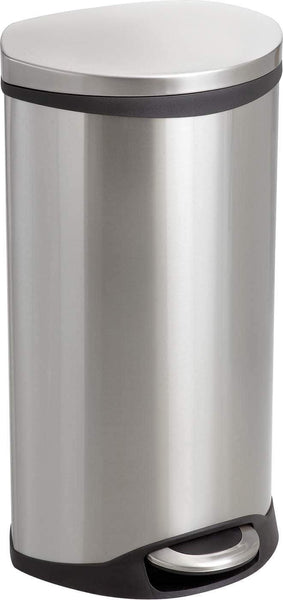 Ellipse Step-On Trash Can 7 1 / 2 Gallon [9902] Safco Stainless Steel Waste Receptacle 9902SS