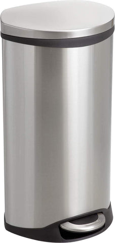 Ellipse Step-On Trash Can 7 1 / 2 Gallon [9902] Safco Stainless Steel Waste Receptacle 9902SS
