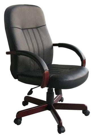 Executive Custom Finish LeatherPlus Office Chair [B8376] Boss Office Products Leather Office Chair B8376-M