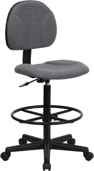 Flash Adjustable Range Drafting Chair [BT-659-BLK-GG] Flash Furniture Gray / No Arms Drafting Chair BT-659-GRY-GG