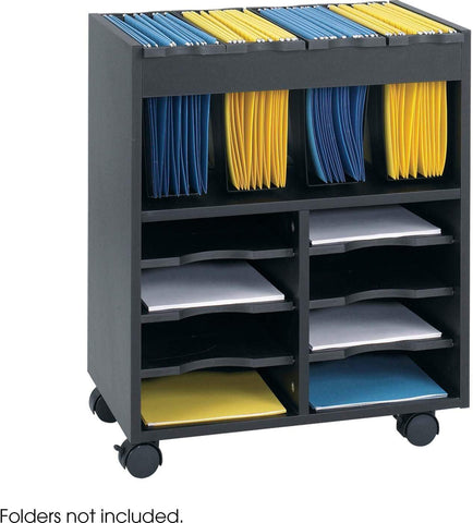 Go Cart™ Mobile File Cart [5390] Safco Black File Cabinet 5390BL