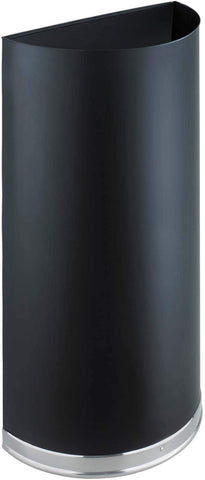 Half Round Trash Can 12 1 / 2 Gallon Black [9940BL] Safco Waste Receptacle 9940BL