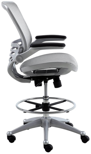 Harwick Evolve All Mesh Heavy Duty Drafting Chair - Platinum Finish [2250D-GY] Harwick Platinum / Upgraded Soft Wheel Casters (Included) Mesh Chair 2250D-GY