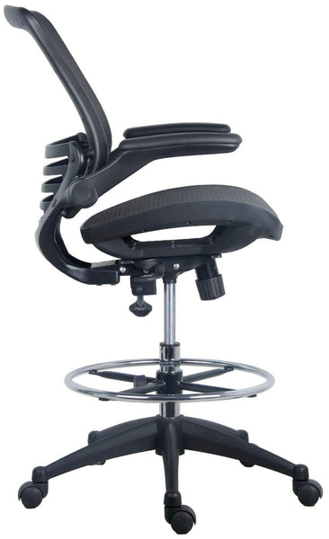 Harwick Evolve Mesh Big and Tall Drafting Chair - Dark Knight Edition [2250D-DRK] Harwick Black / Upgraded Soft Wheel Casters (Included) Mesh Chair 2250D-DRK
