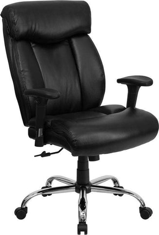 Hercules Black Fabric Big and Tall Chair [GO-1235-BK-FAB-GG] Flash Furniture Black Leather / Add Height Adjustable Arms Big & Tall Chairs GO-1235-BK-LEA-A-GG
