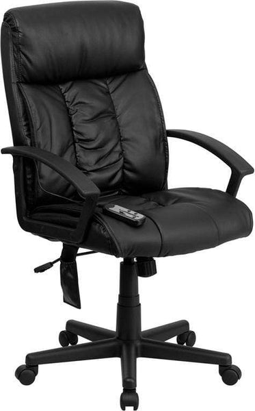 High Back Executive Massage Chair [BT-9578P-GG] Flash Furniture Leather Office Chair BT-9578P-GG