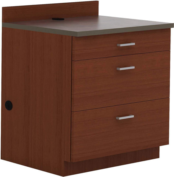 Hospitality Cabinet 3 Drawer Base Cabinet [1703] Safco Mahogany Storage Unit 1703MH