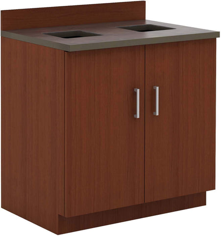 Hospitality Waste Management Base Cabinet [1704] Safco Mahogany Storage Unit 1704MH