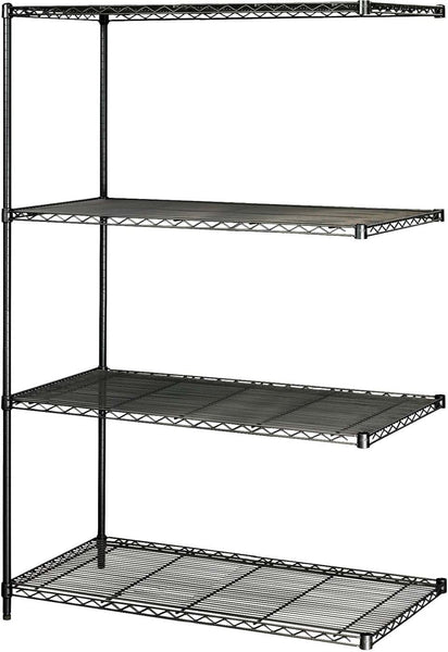 Industrial Wire Shelving Add-On Kit 48 x 24" [5295] Safco Black Shelving 5295BL