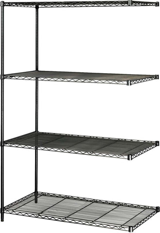 Industrial Wire Shelving Add-On Kit 48 x 24" [5295] Safco Black Shelving 5295BL