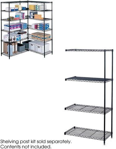 Industrial Wire Shelving Add-On Unit 36 x 18" [5286] Safco Black Shelving 5286BL