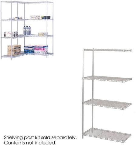 Industrial Wire Shelving Add-On Unit 36 x 18" [5286] Safco Metallic Gray Shelving 5286GR