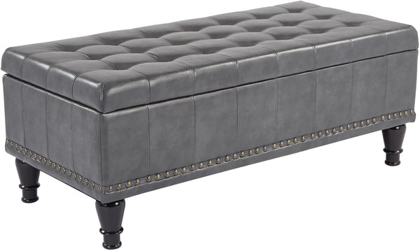 INSPIRED by Bassett Caldwell Storage ottoman [BP-CDOT45] Office Star Grey Ottoman BP-CDOT45-BD26