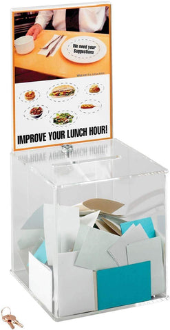 Large Acrylic Collection Box [4234CL] Safco Suggestion Box 4234CL