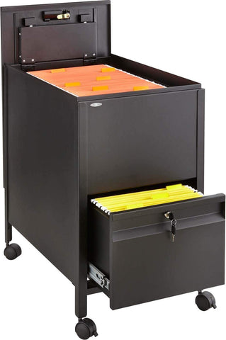 Locking Mobile Tub File with Drawer Black [5364BL] Safco File Cabinet 5364BL