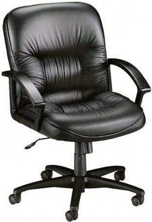 Lorell Mid Back Leather Tufted Office Chair [60115] Lorell Mid Back Desk Chair LLR60115