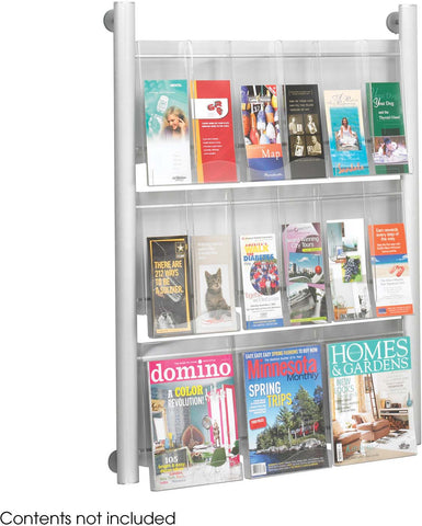 Luxe™ Magazine Rack 9 Pocket Silver [4134SL] Safco Literature Stand 4134SL