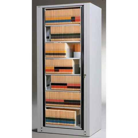 Mayline 7 Tier Starter Rotary File, Letter, Assembled Pebble Gray [ARCB24827S05] Mayline File Cabinet ARCB24827S05