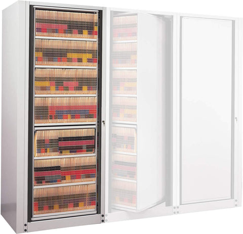 Mayline 7 Tier Starter Rotary File, Letter Pebble Gray [ARC24827S05] Mayline File Cabinet ARC24827S05