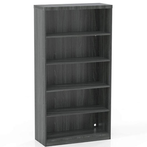 Mayline Aberdeen 5 Shelf Fixed Bookcase [AB5S36] Mayline Gray Steel Bookcase AB5S36LGS