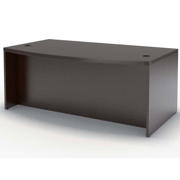 Mayline Aberdeen 72" Bow Front Desk [ABD7242] Mayline Mocha Desk ABD7242LDC