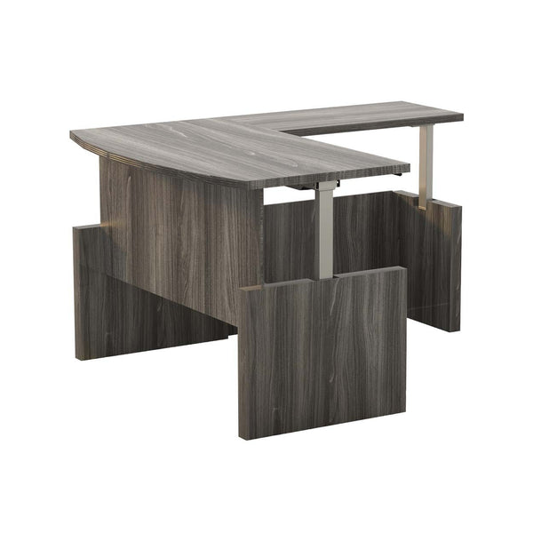 Mayline Aberdeen® Height-Adjustable Desk, Bowfront with Return, 72" W [AT56] Mayline Gray Steel Activity Table AT56LGS