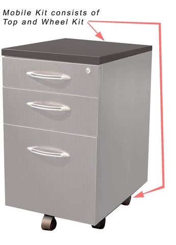 Mayline Aberdeen Mobile Kit For Pedestal [AMK20] Mayline Gray Steel Casters AMK20LGS