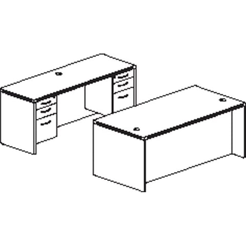 Mayline Aberdeen Office Desk Set [AT1] Mayline Gray Steel Office Set AT1LGS