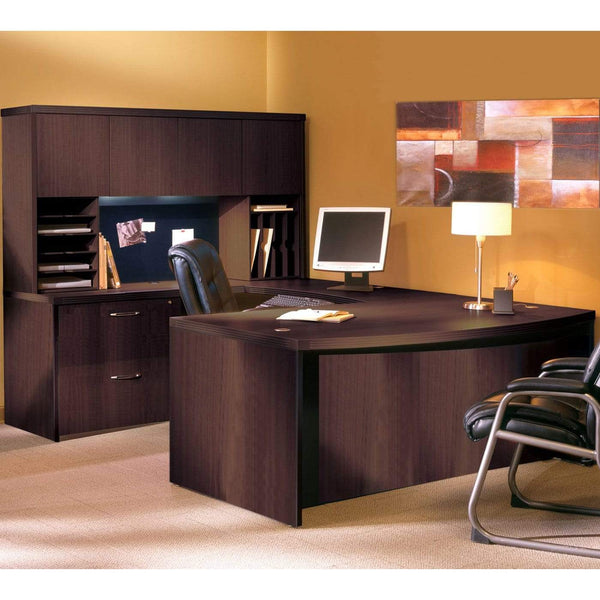 Mayline Aberdeen Office Desk Set [AT2] Mayline Mocha Office Set AT2LDC