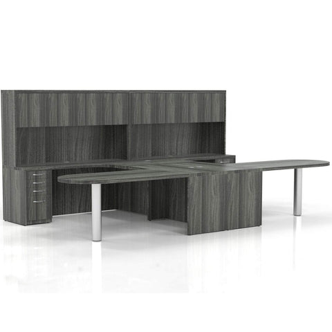 Mayline Aberdeen Office Desk Set [AT21] Mayline Gray Steel Office Set AT21LGS
