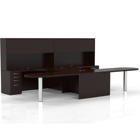 Mayline Aberdeen Office Desk Set [AT21] Mayline Mocha Office Set AT21LDC