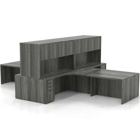Mayline Aberdeen Office Desk Set [AT27] Mayline Gray Steel Office Set AT27LGS
