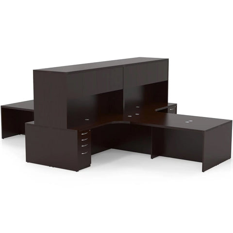 Mayline Aberdeen Office Desk Set [AT27] Mayline Mocha Office Set AT27LDC