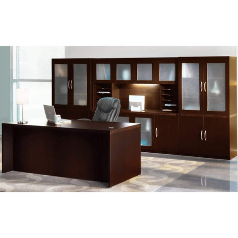 Mayline Aberdeen Office Desk Set [AT35] Mayline Mocha Office Set AT35LDC