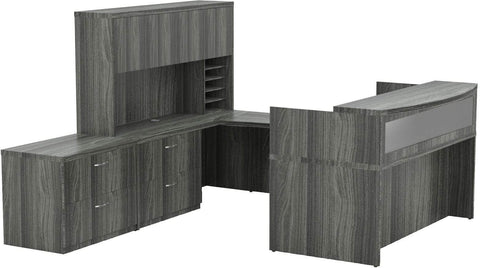 Mayline Aberdeen Office Desk Set [AT38] Mayline Gray Steel Office Set AT38LGS