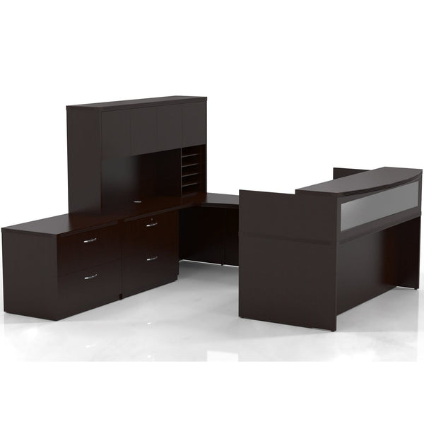 Mayline Aberdeen Office Desk Set [AT38] Mayline Mocha Office Set AT38LDC