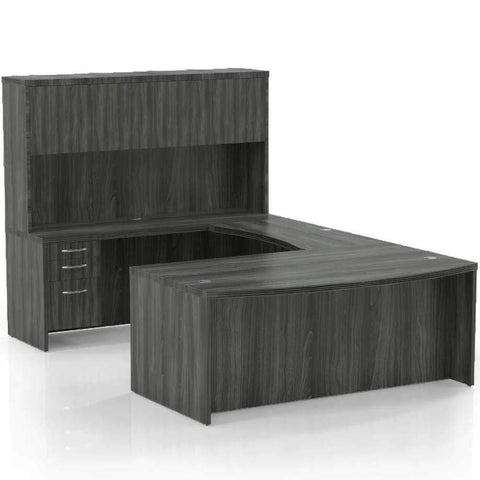 Mayline Aberdeen Office Desk Set [AT4] Mayline Gray Steel Office Set AT4LGS