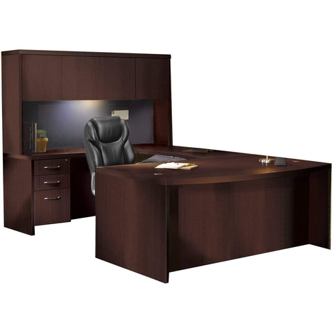 Mayline Aberdeen Office Desk Set [AT4] Mayline Mocha Office Set AT4LDC