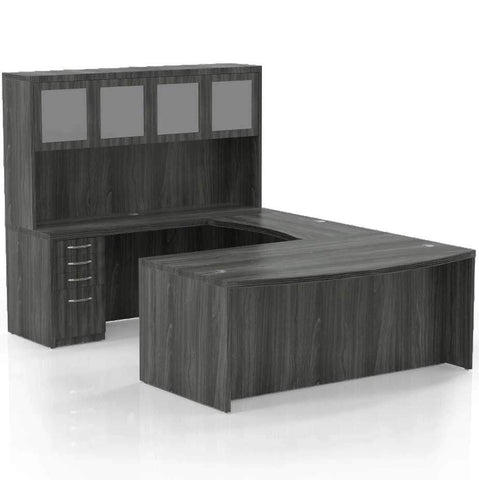 Mayline Aberdeen Office Desk Set [AT5] Mayline Gray Steel Office Set AT5LGS