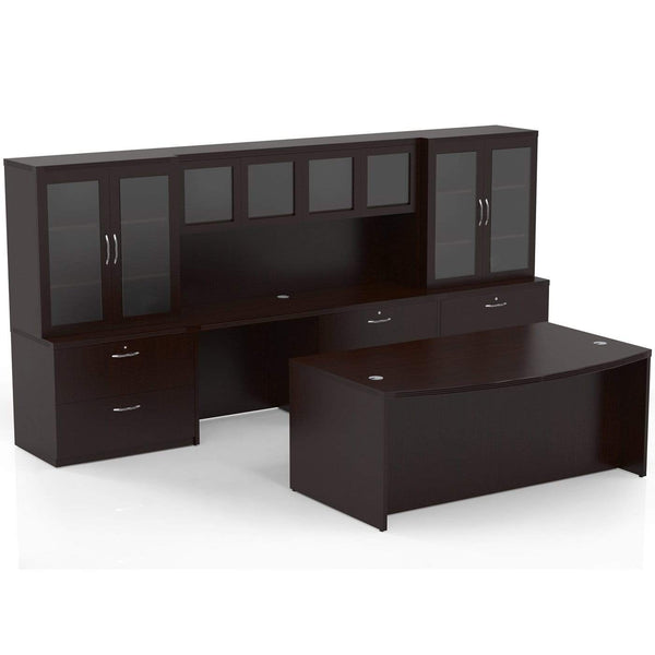Mayline Aberdeen Office Desk Set [AT7] Mayline Mocha Office Set AT7LDC