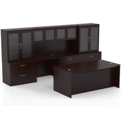 Mayline Aberdeen Office Desk Set [AT7] Mayline Mocha Office Set AT7LDC