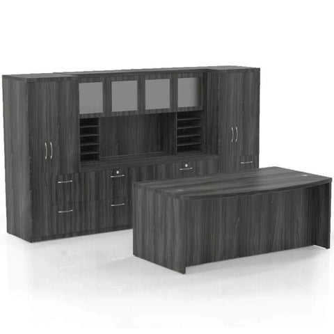 Mayline Aberdeen Office Desk Set [AT9] Mayline Gray Steel Office Set AT9LGS