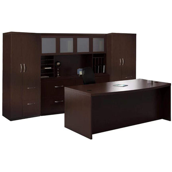 Mayline Aberdeen Office Desk Set [AT9] Mayline Mocha Office Set AT9LDC